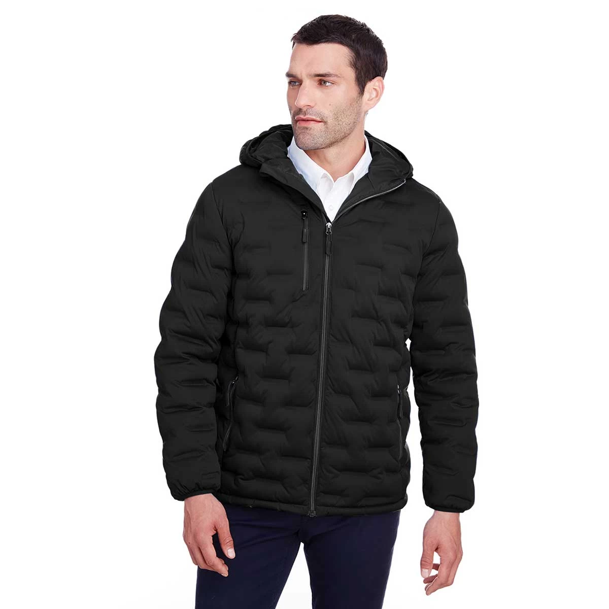 North End Men's Black/Carbon Loft Puffer Jacket - Image 3