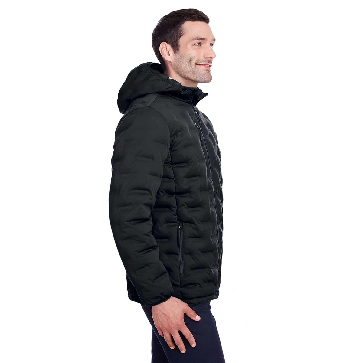 North End Men's Black/Carbon Loft Puffer Jacket - Image 5