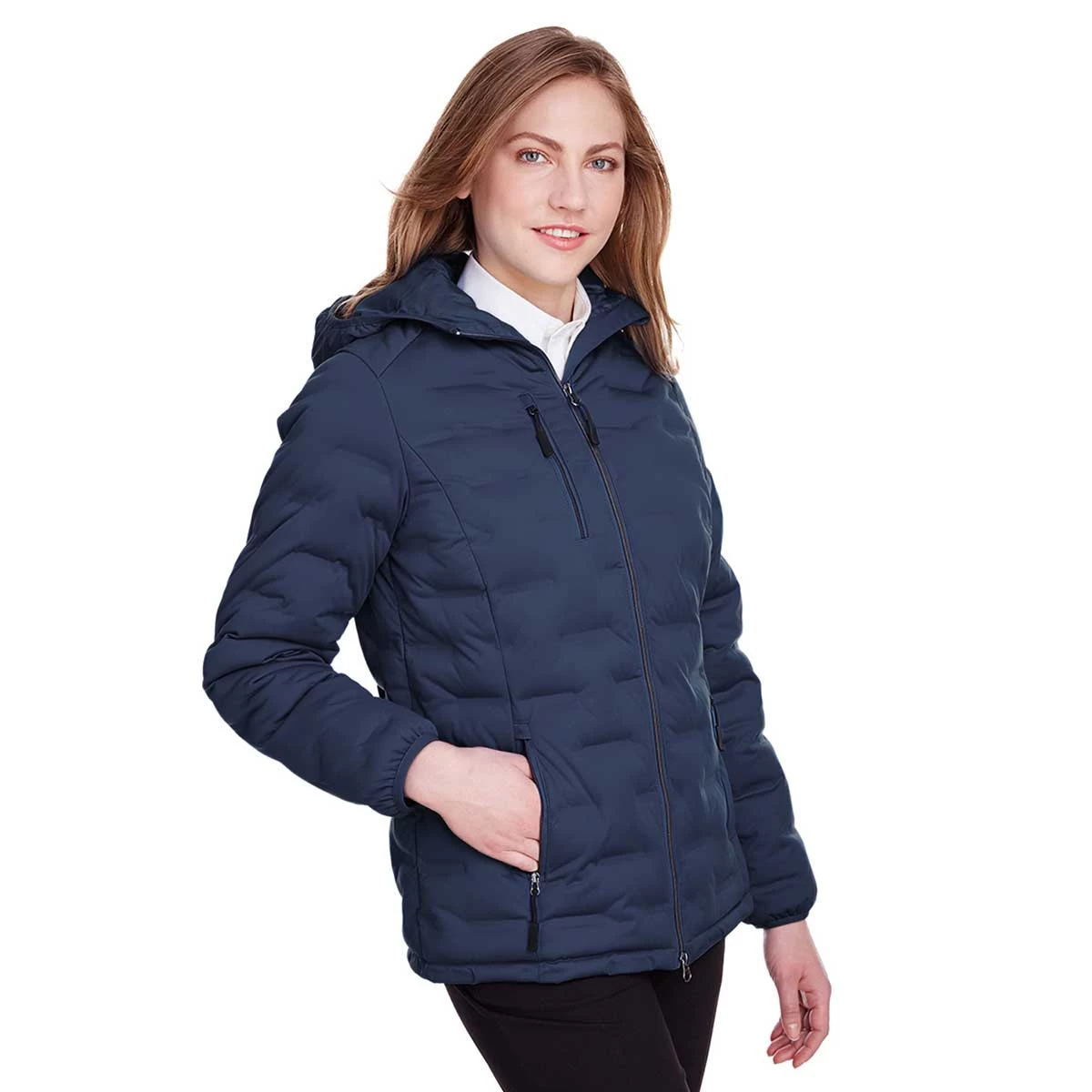 North End Women's Classic Navy/Carbon Loft Puffer Jacket - Image 5