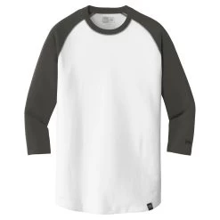 New Era Men's Graphite/White Heritage Blend 3/4 Sleeve Baseball Raglan Tee