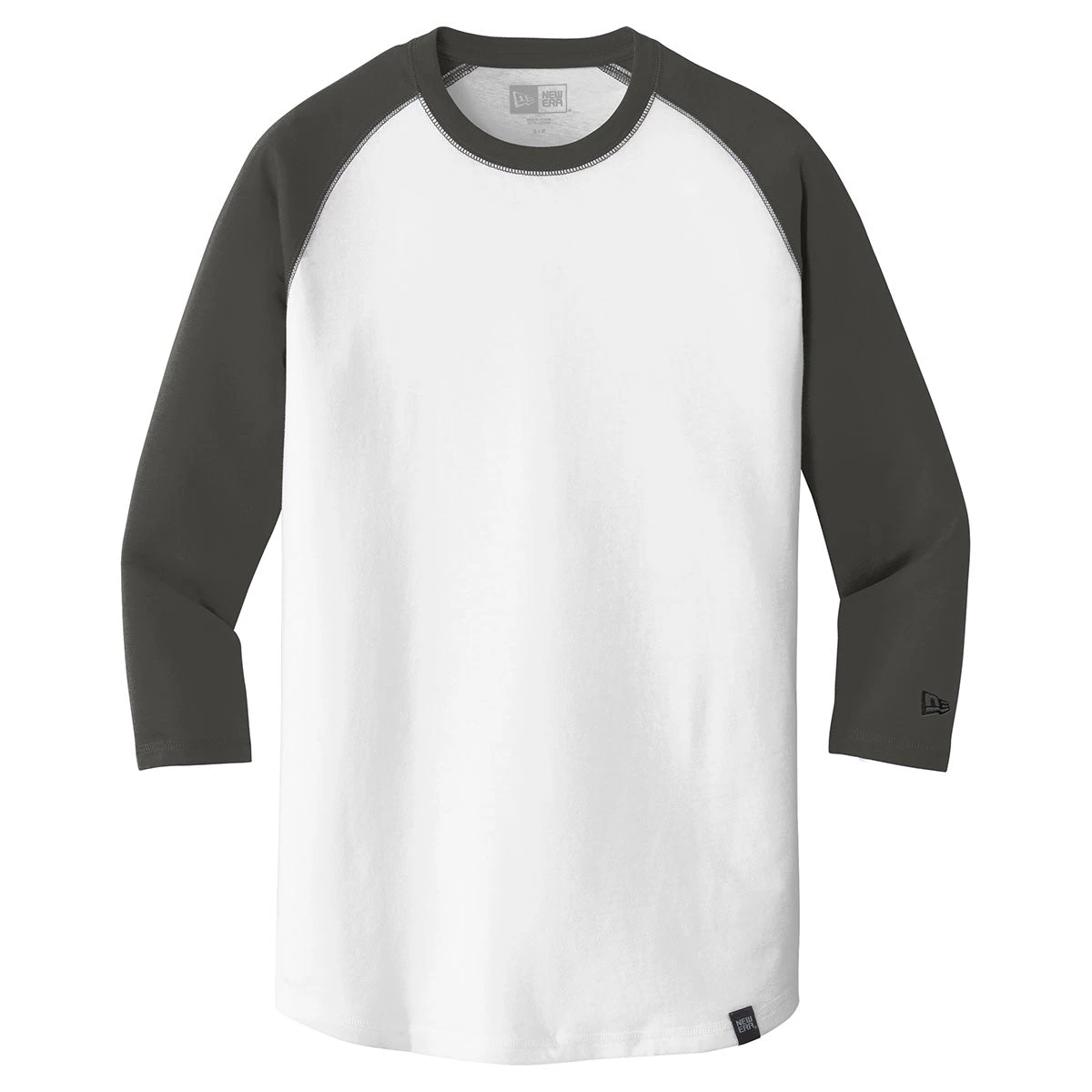 New Era Men's Graphite/White Heritage Blend 3/4 Sleeve Baseball Raglan Tee