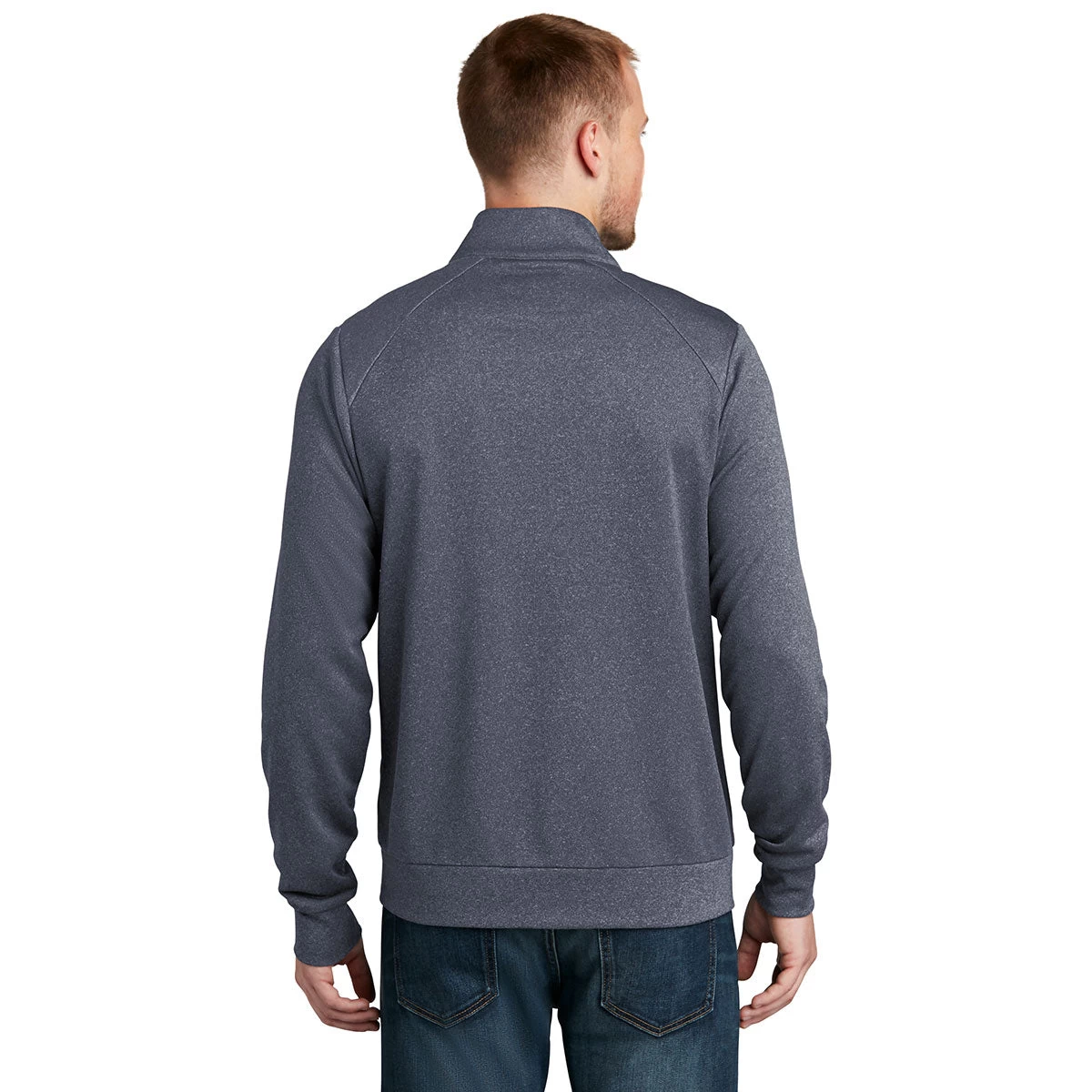 New Era Men's True Navy Heather Performance Terry Full-Zip - Image 4