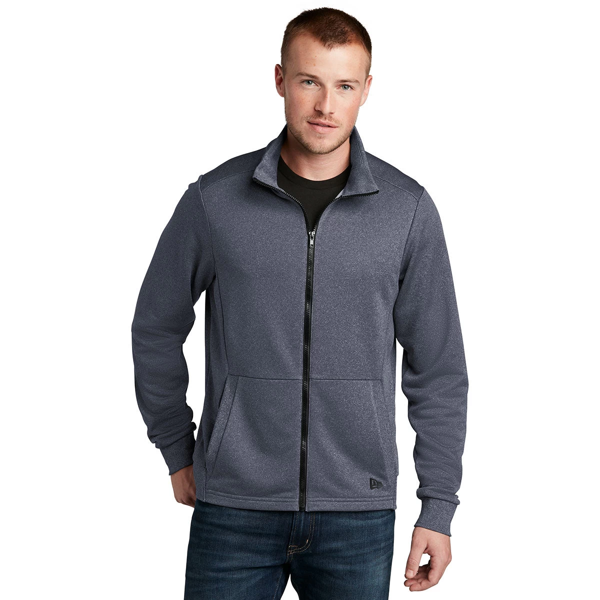 New Era Men's True Navy Heather Performance Terry Full-Zip - Image 3