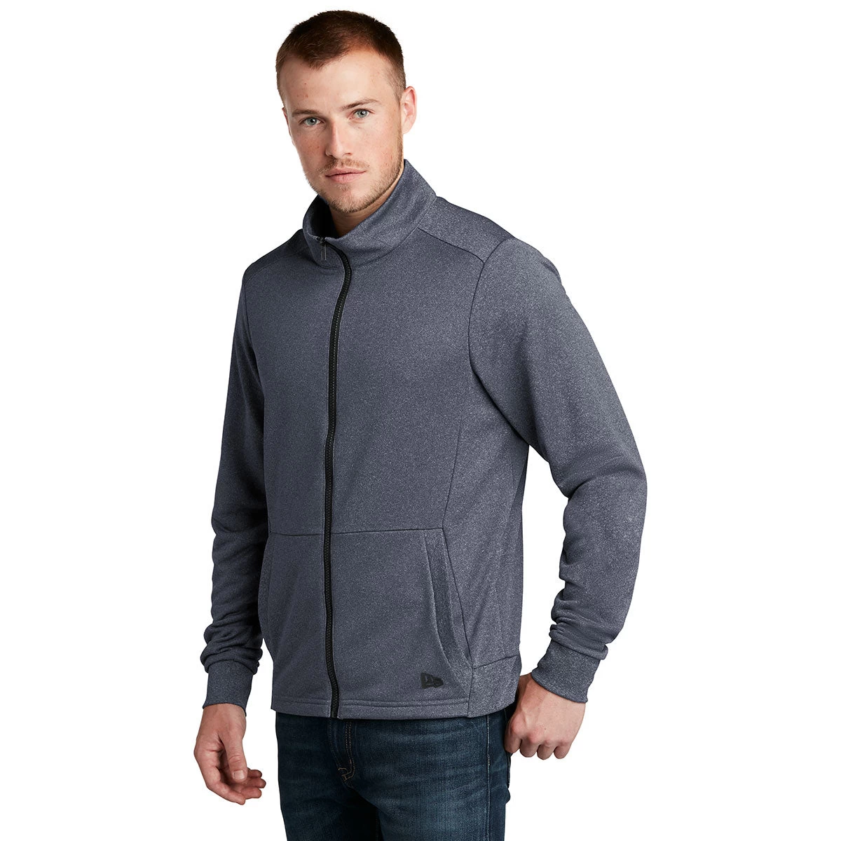 New Era Men's True Navy Heather Performance Terry Full-Zip - Image 5
