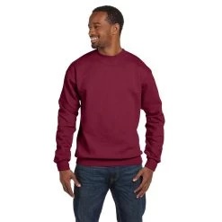 Hanes Men's Cardinal 7.8 Oz. EcoSmart 50/50 Fleece Crew