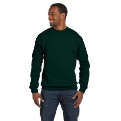Hanes Men's Deep Forest 7.8 Oz. EcoSmart 50/50 Fleece Crew