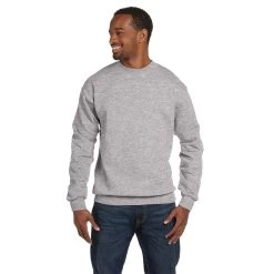 Hanes Men's Light Steel 7.8 Oz. EcoSmart 50/50 Fleece Crew