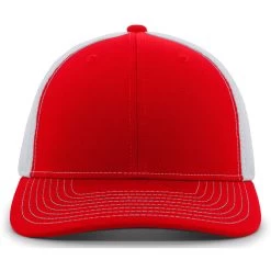 Pacific Headwear Red/White/Red Air Mesh Sidline Cap