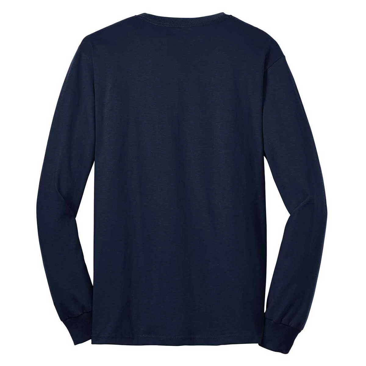 Port & Company Men's Navy Tall Long Sleeve Core Blend Tee - Image 2