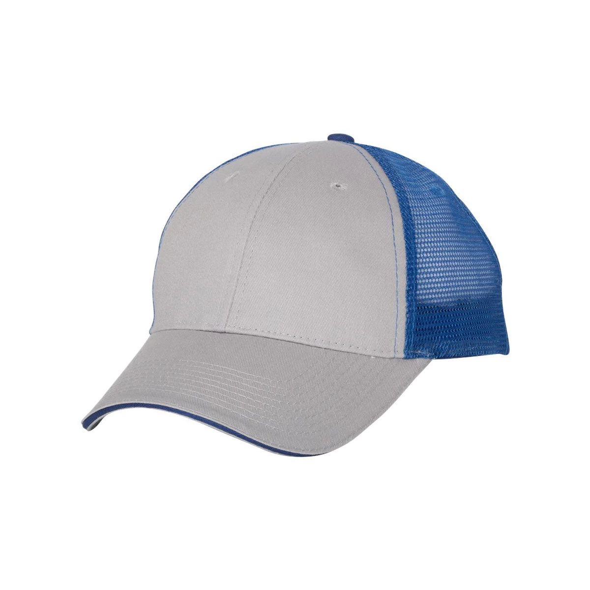 Valucap Grey/Royal Sandwich Trucker Cap - Image 3