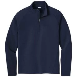 Sport-Tek Men's True Navy Sport-Wick Flex Fleece 1/4-Zip
