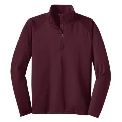 Sport-Tek Men's Maroon Sport-Wick Stretch 1/2-Zip Pullover
