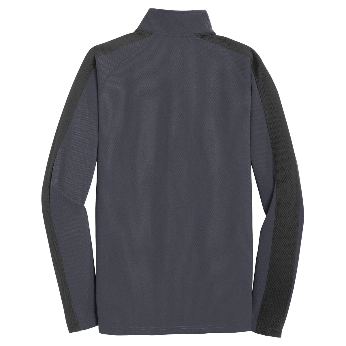 Sport-Tek Men's Iron Grey/Black Sport-Wick Textured Colorblock 1/4-Zip Pullover - Image 2