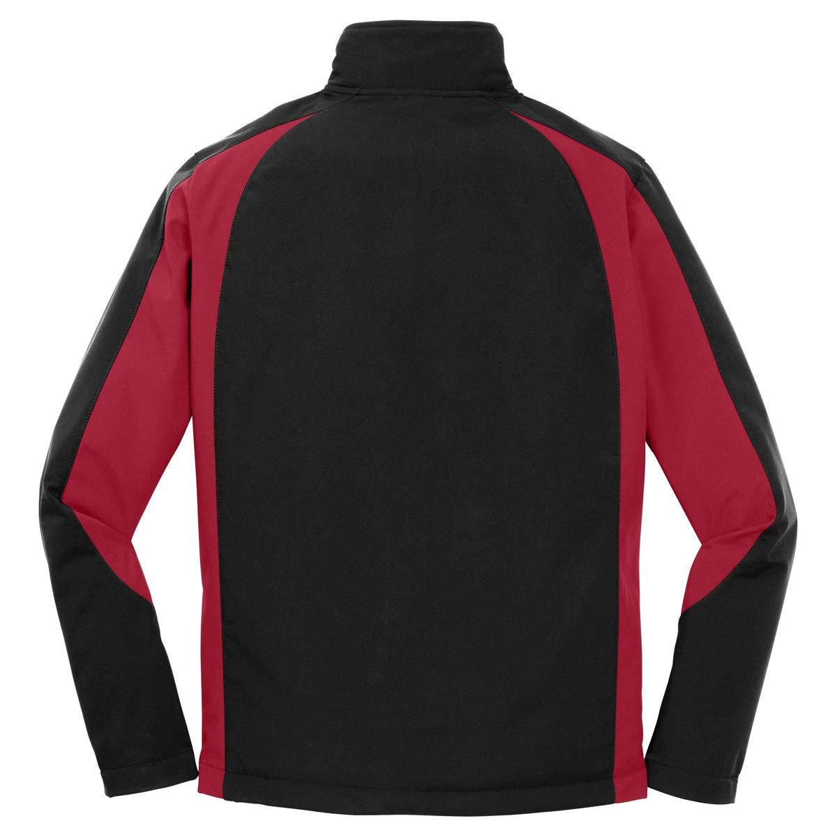 Sport-Tek Men's Black/True Red Colorblock Soft Shell Jacket - Image 2