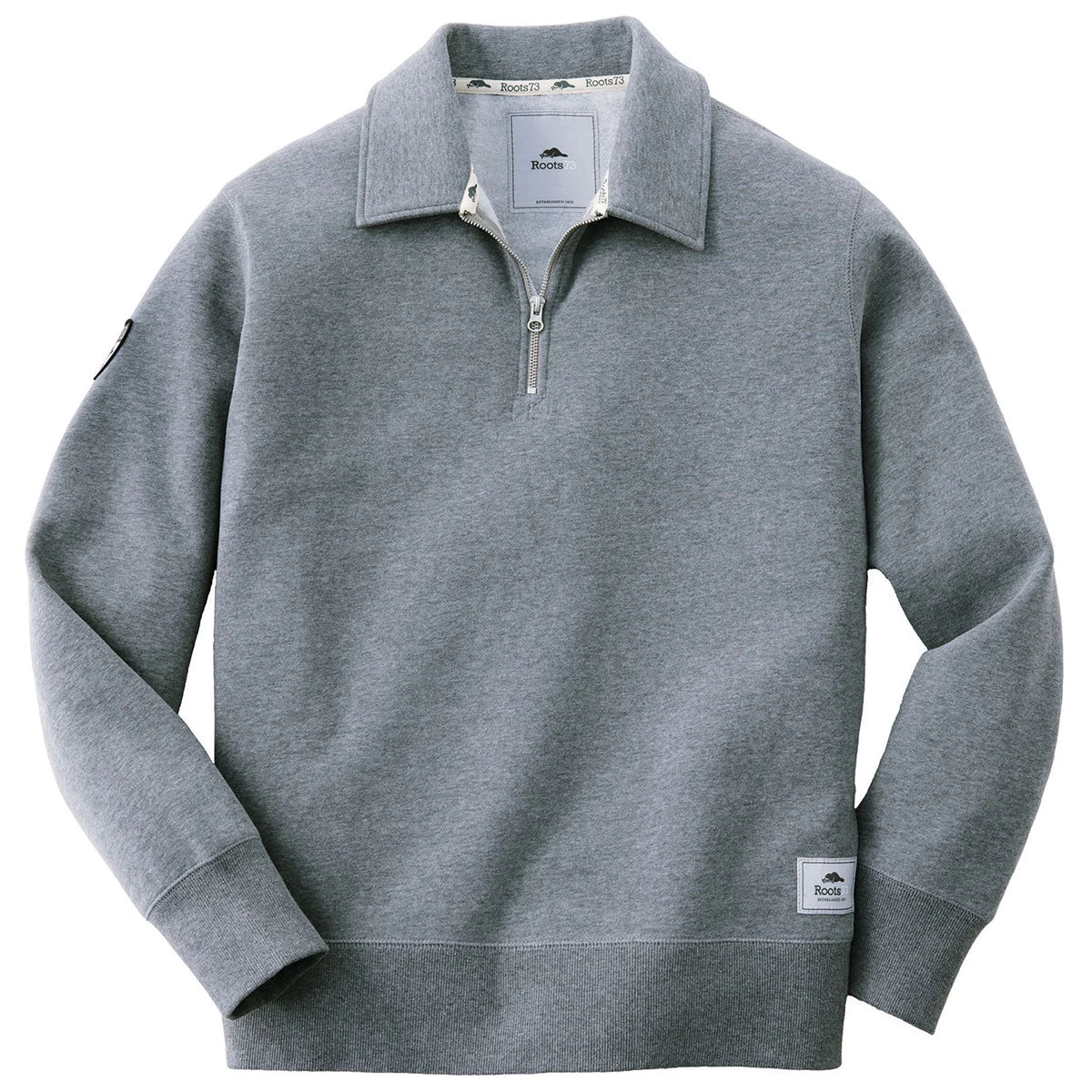 Roots73 Men's Charcoal Mix Killarney Fleece Quarter Zip