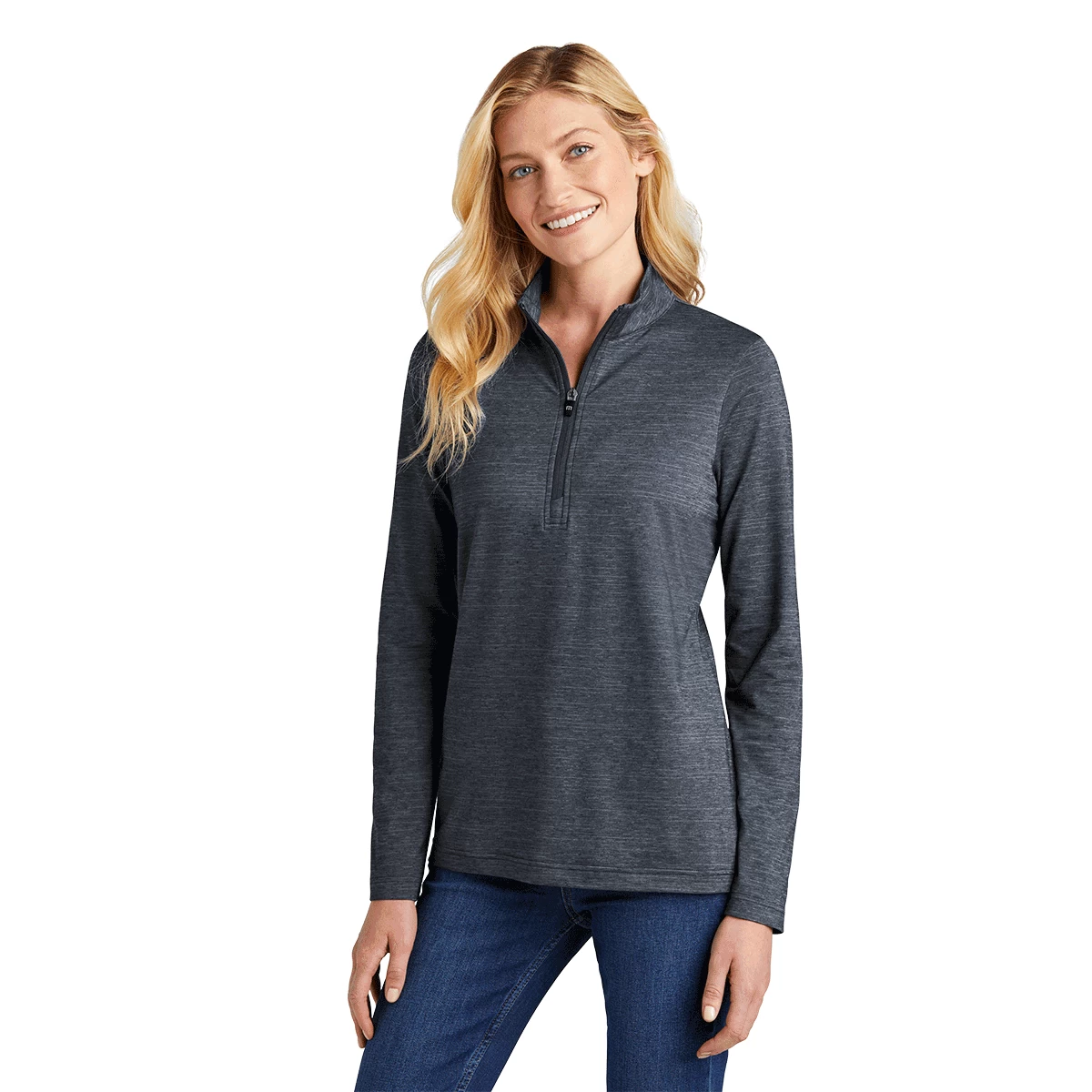 TravisMathew Women's Vintage Indigo Heather Crestview 1/4-Zip - Image 6