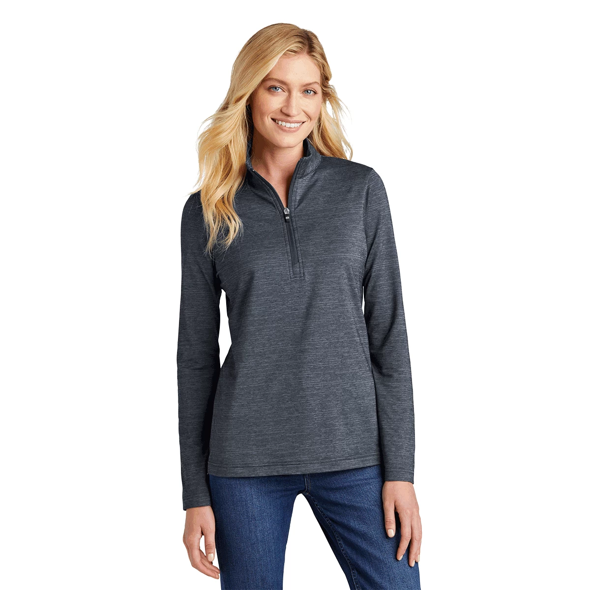 TravisMathew Women's Vintage Indigo Heather Crestview 1/4-Zip - Image 3