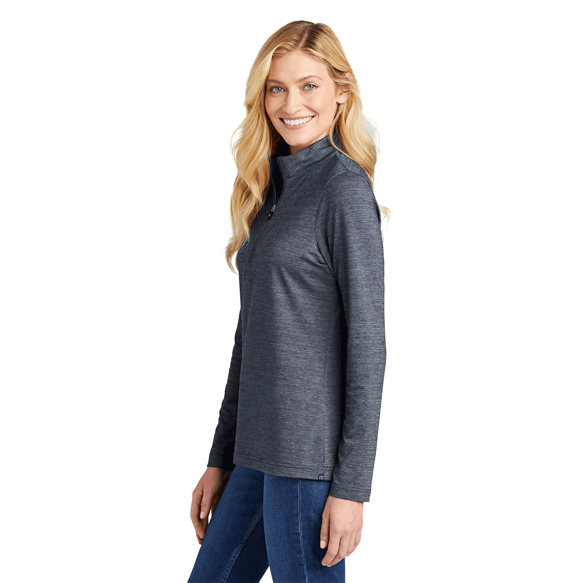 TravisMathew Women's Vintage Indigo Heather Crestview 1/4-Zip - Image 5