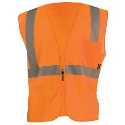 OccuNomix Men's Orange Mesh Self-Extinguishing Vest With Quick Release Zipper