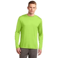 Sport-Tek Men's Lime Shock Tall Long Sleeve PosiCharge Competitor Tee
