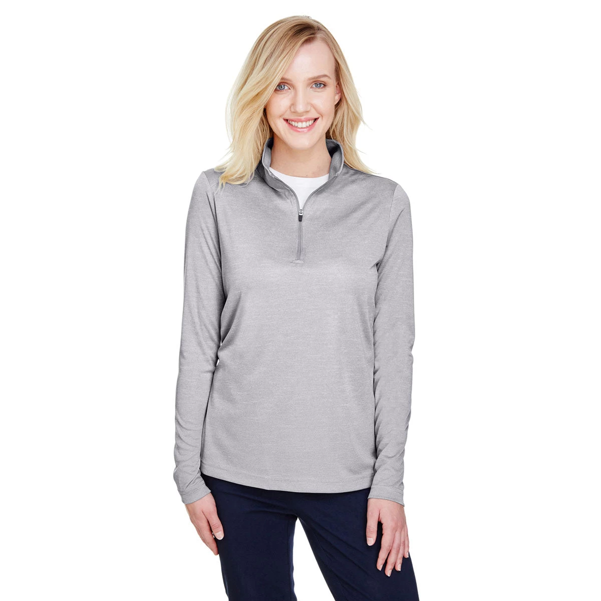 Team 365 Women's Athletic Heather Zone Sonic Heather Performance Quarter-Zip - Image 3