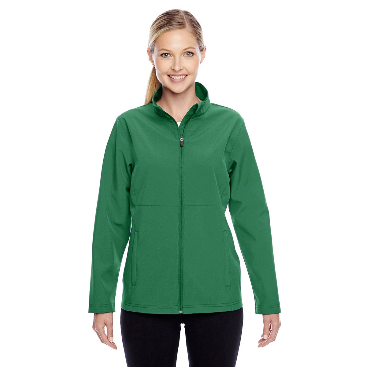 Team 365 Women's Sport Dark Green Leader Soft Shell Jacket - Image 2