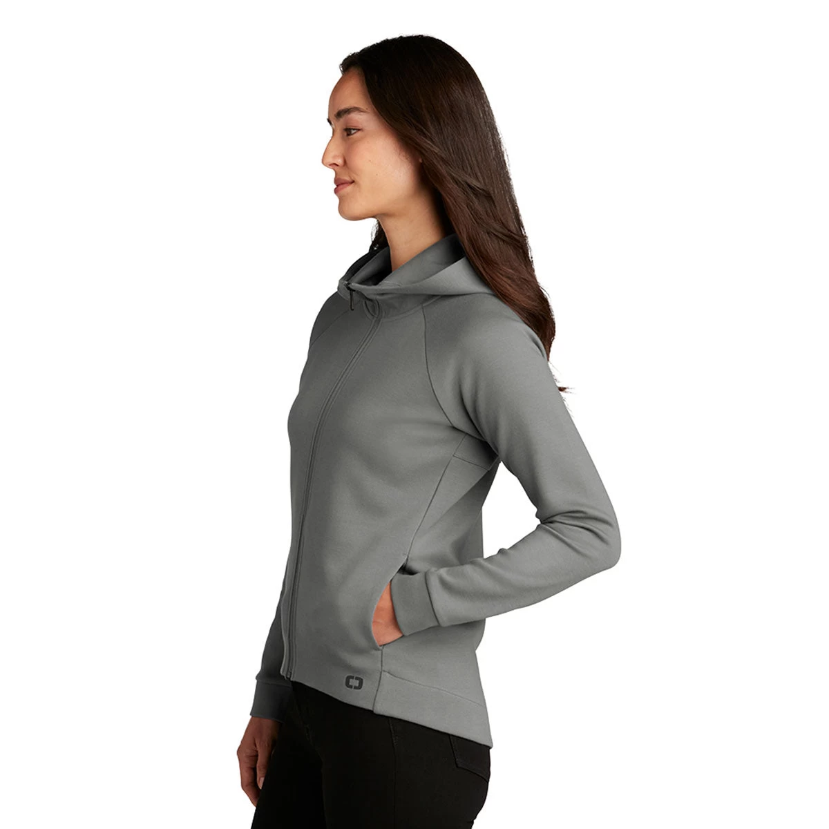 OGIO Women's Turbo Grey Bolt Full Zip Hoodie - Image 3